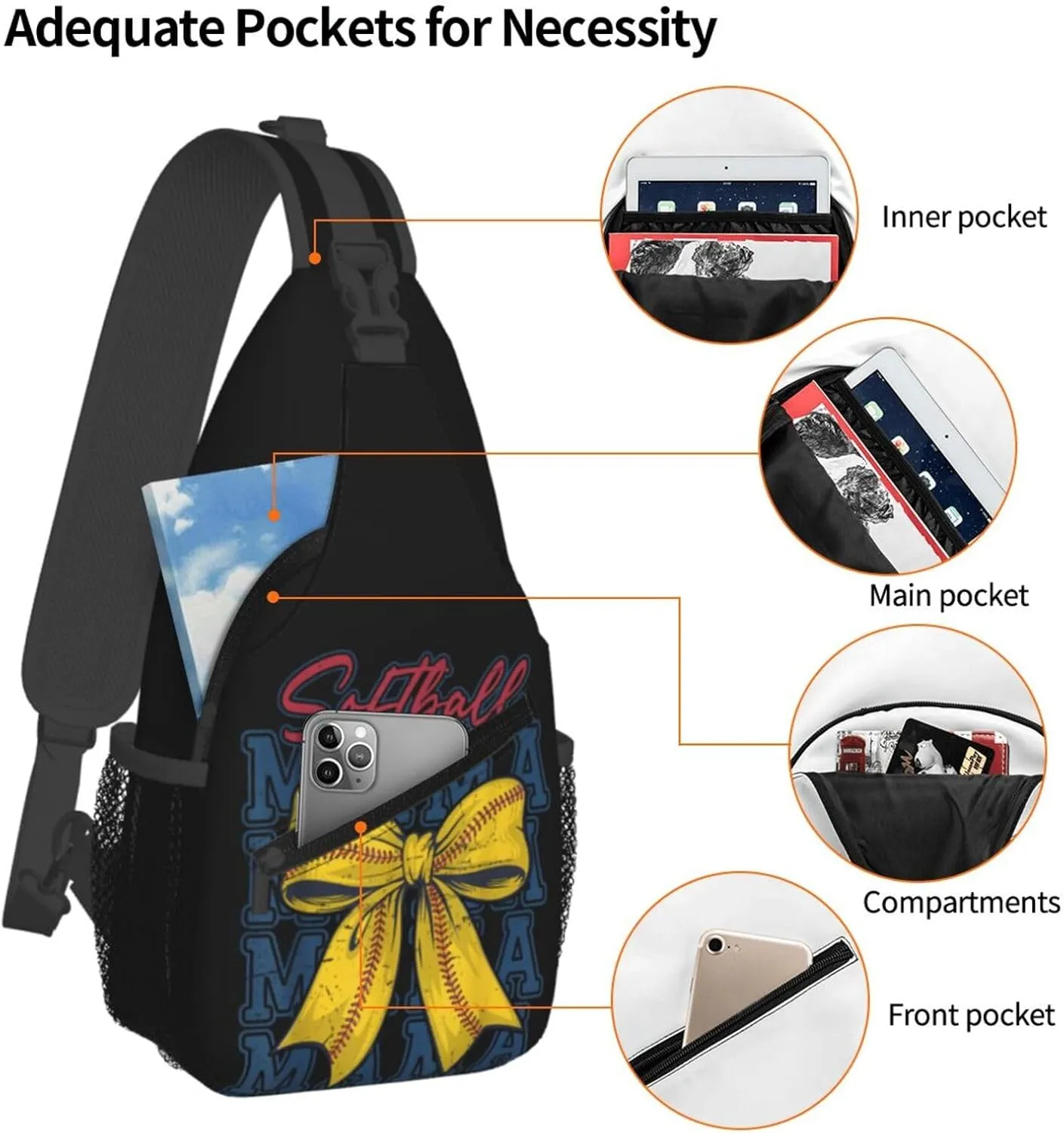 St. Patrick's Shamrock Axolotls Crossbody Bag Adjustable Sling Bag Casual Chest Bags Travel Shoulder Backpack