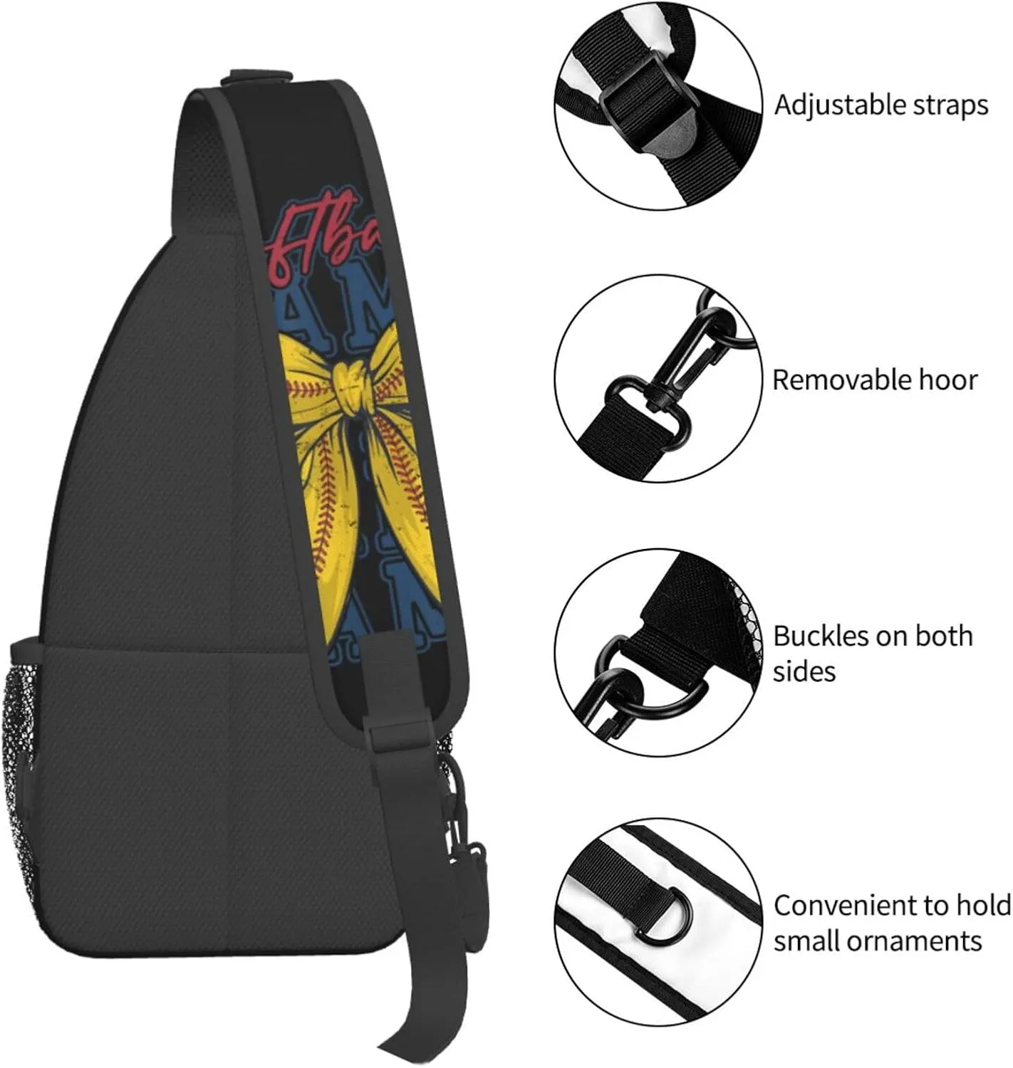 St. Patrick's Shamrock Axolotls Crossbody Bag Adjustable Sling Bag Casual Chest Bags Travel Shoulder Backpack