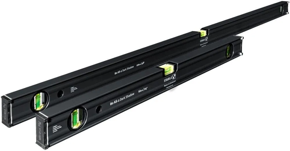 Stabila 29300 2-Piece Dark Shadow Type 80AS-2 24 in. / 48 in. Level Set