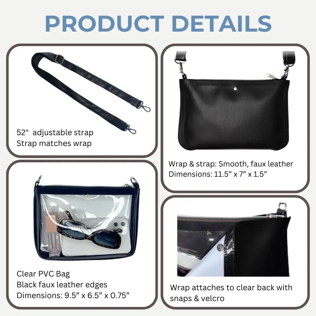 Stadium Bag Full Set - Clear Bag with Removable Outer Wrap, Stadium Approved Clear Bag for Concerts, Sports, Events
