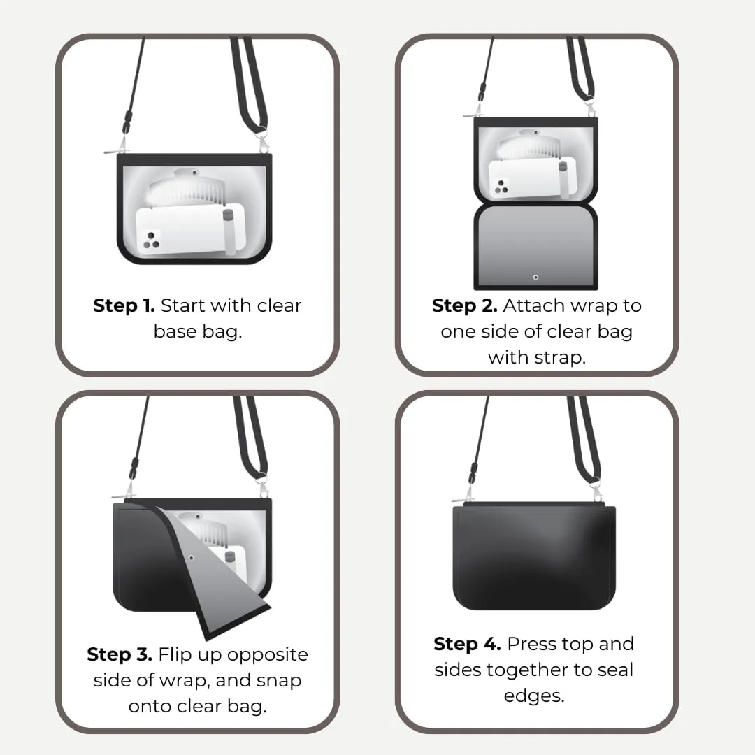 Stadium Bag Full Set - Clear Bag with Removable Outer Wrap, Stadium Approved Clear Bag for Concerts, Sports, Events