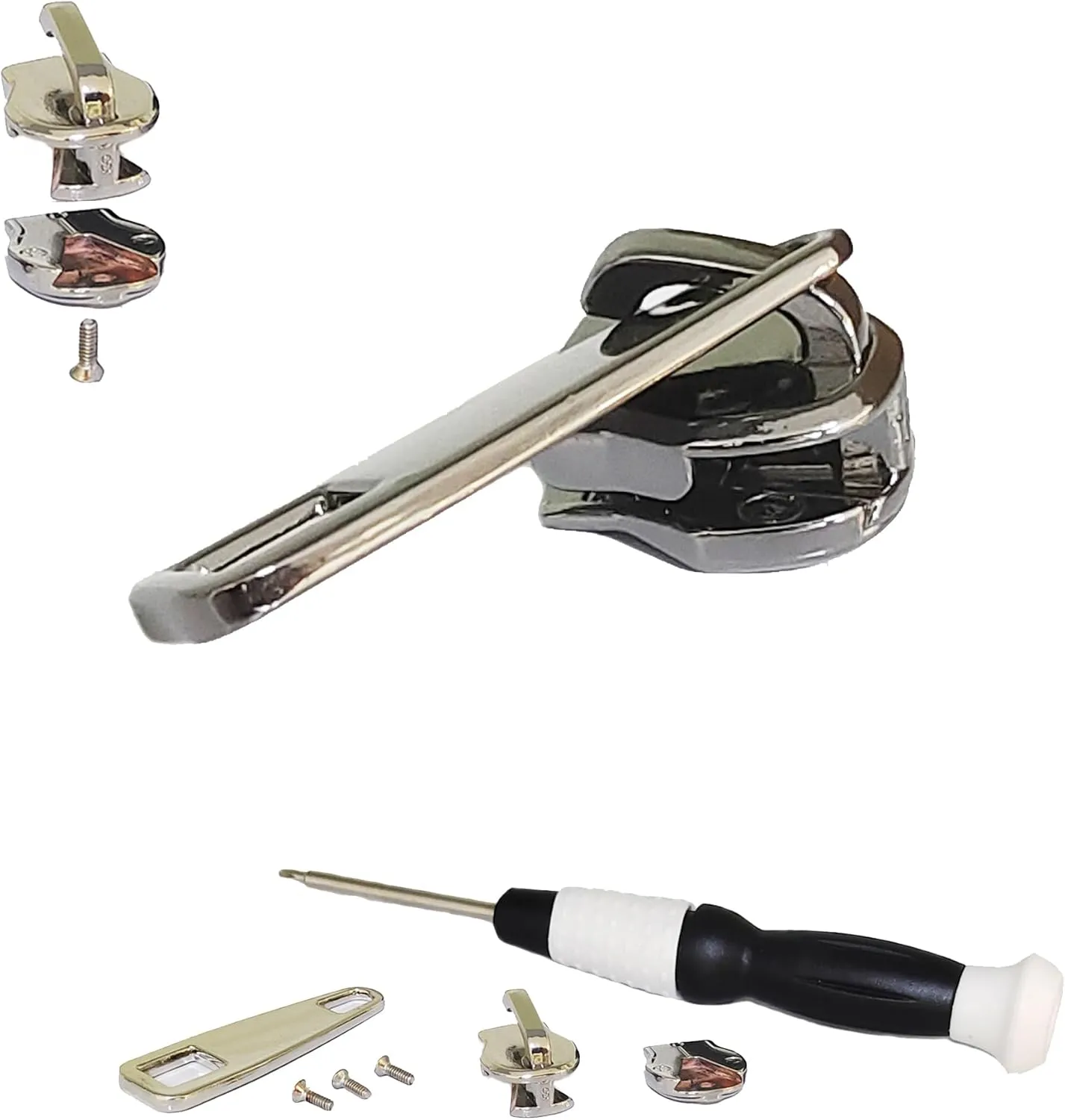 Stainless Steel Replacement Zipper Slider-1 Piece,Black-Small Suitable for Clothing,suitcases,Handbags,Shoes,Tents,Backpacks Zipper Replacement and Repair kit