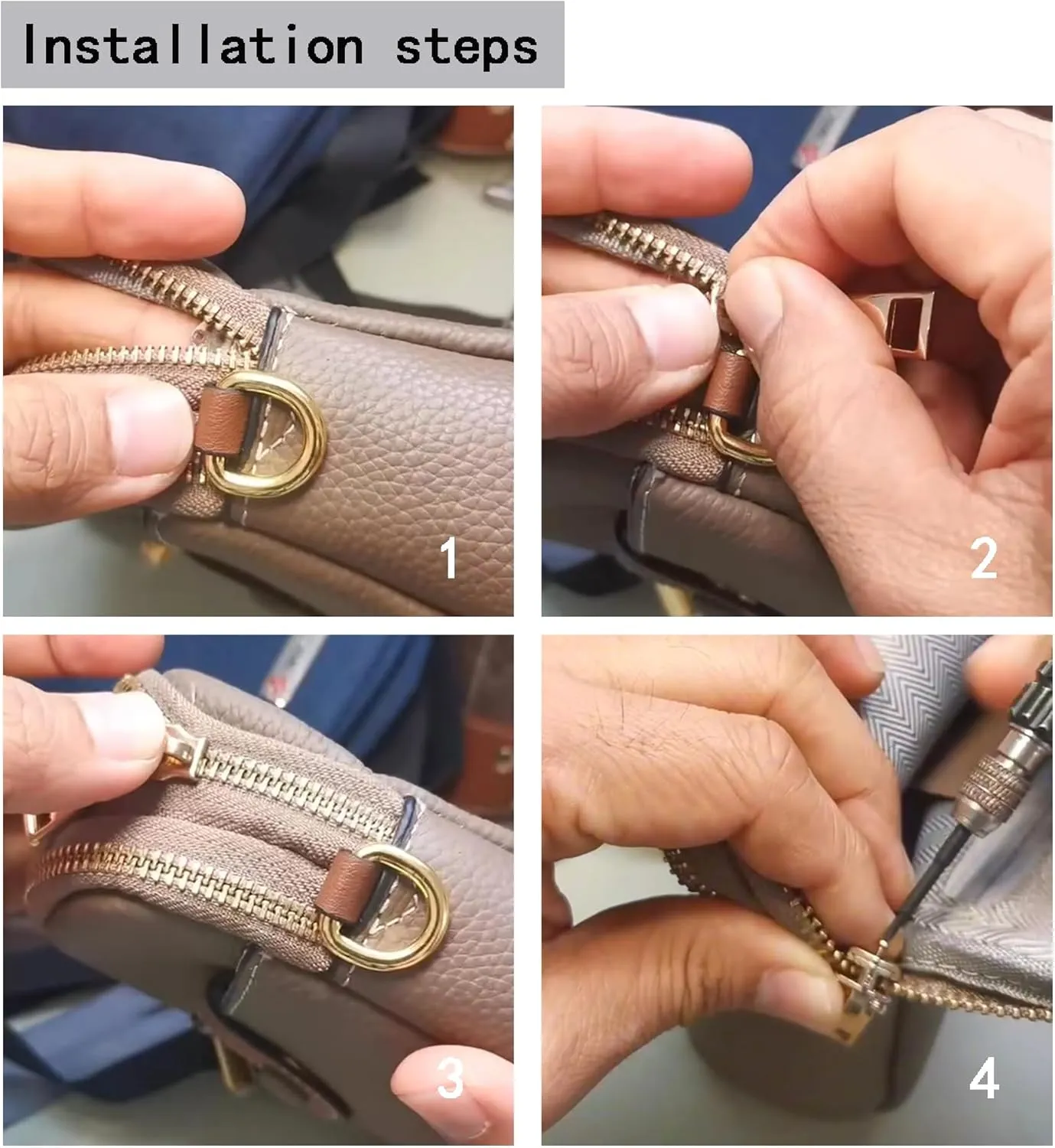 Stainless Steel Replacement Zipper Slider-1 Piece,Silver-Large Suitable for Clothing,suitcases,Handbags,Shoes,Tents,Backpacks Zipper Replacement and Repair kit
