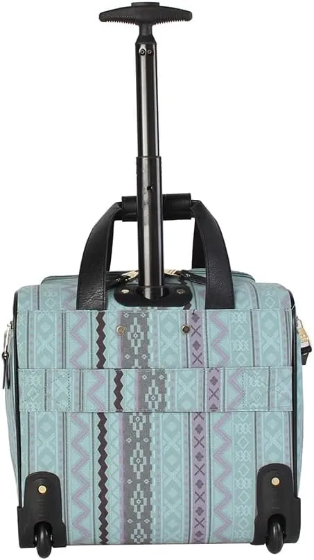 Steve Madden Designer 15 Inch Carry on Suitcase- Small Weekender Overnight Business Travel Luggage- Lightweight 2- Rolling Spinner Wheels Under Seat Bag for Women(Legends Teal)