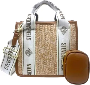 Steve Madden Straw Bwebber Bag (Cognac)