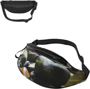 Stream stones Fanny Pack for Women Men Waist Bag Waterproof Belt Bag with Adjustable Strap