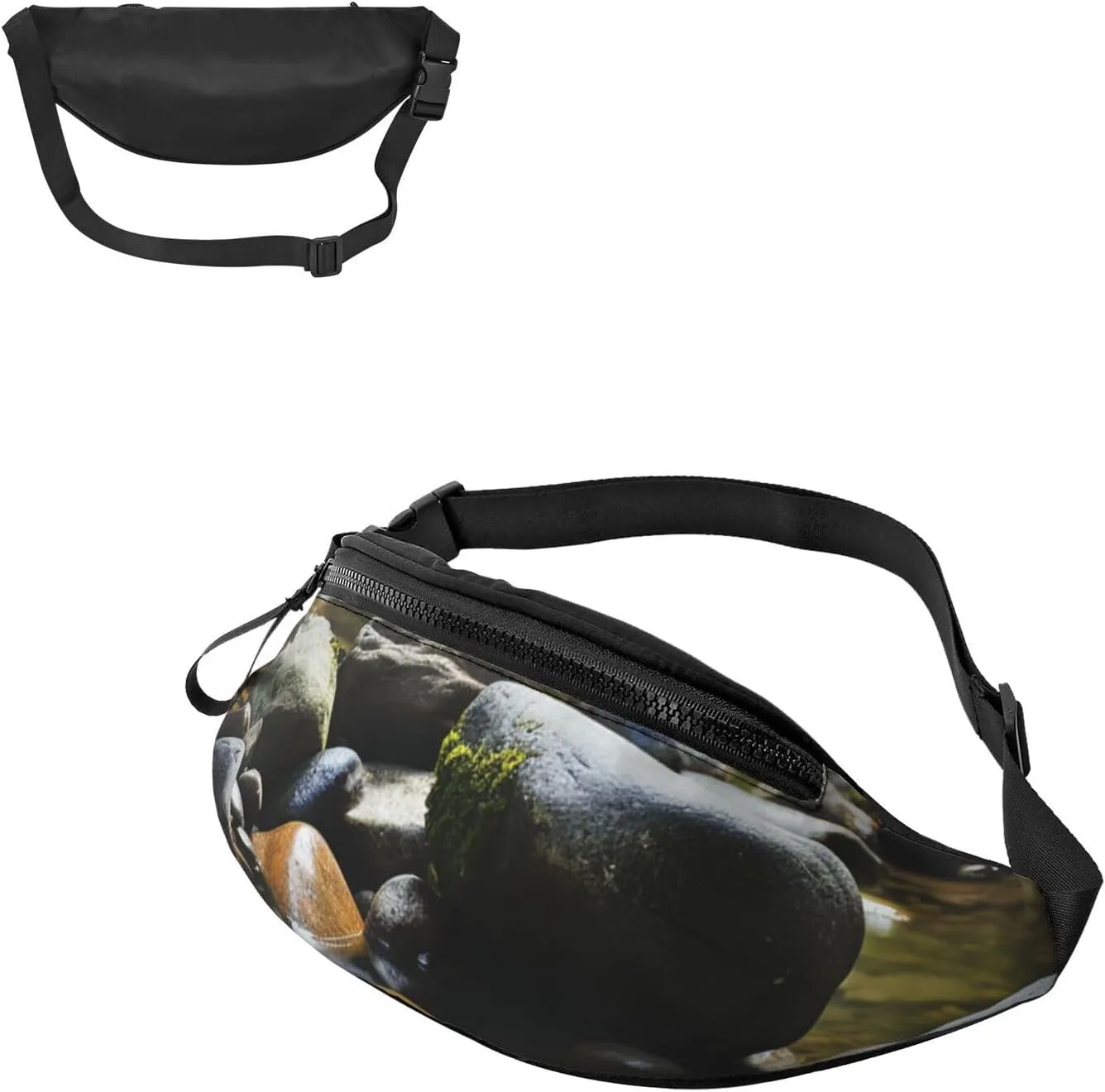 Stream stones Fanny Pack for Women Men Waist Bag Waterproof Belt Bag with Adjustable Strap