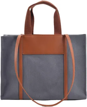 Stylish Medium Canvas Tote Bag with Zipper for Women - Versatile Top Handle & Crossbody Satchel Handbag for Work & Casual Use
