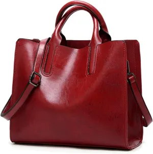 Stylish Pink Leather Satchel Handbag for Women - Versatile Tote, Crossbody, and Shoulder Bag