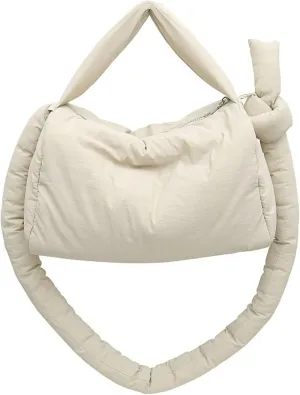 Stylish Quilted Puffer Tote Bag for Women, Large Nylon Travel Tote, Crossbody Medium Purse for Versatile Use
