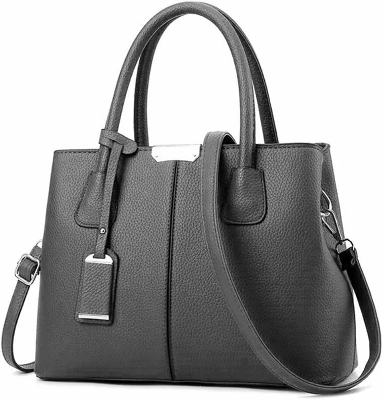Stylish Women Pu Leather Vertical Utility Top Handle Handbag Satchel Tote Purse Bag