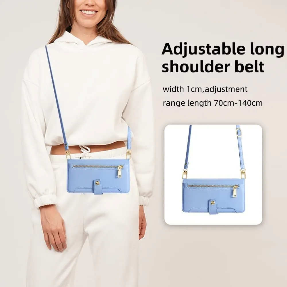 Suitable for iPhone 15, iPhone 15 Pro, Plus, Pro Max Phone Bags, Handbags, Popsockets,Women's Crossbody Bags, Clip (Blue, iPhone 15 Plus)