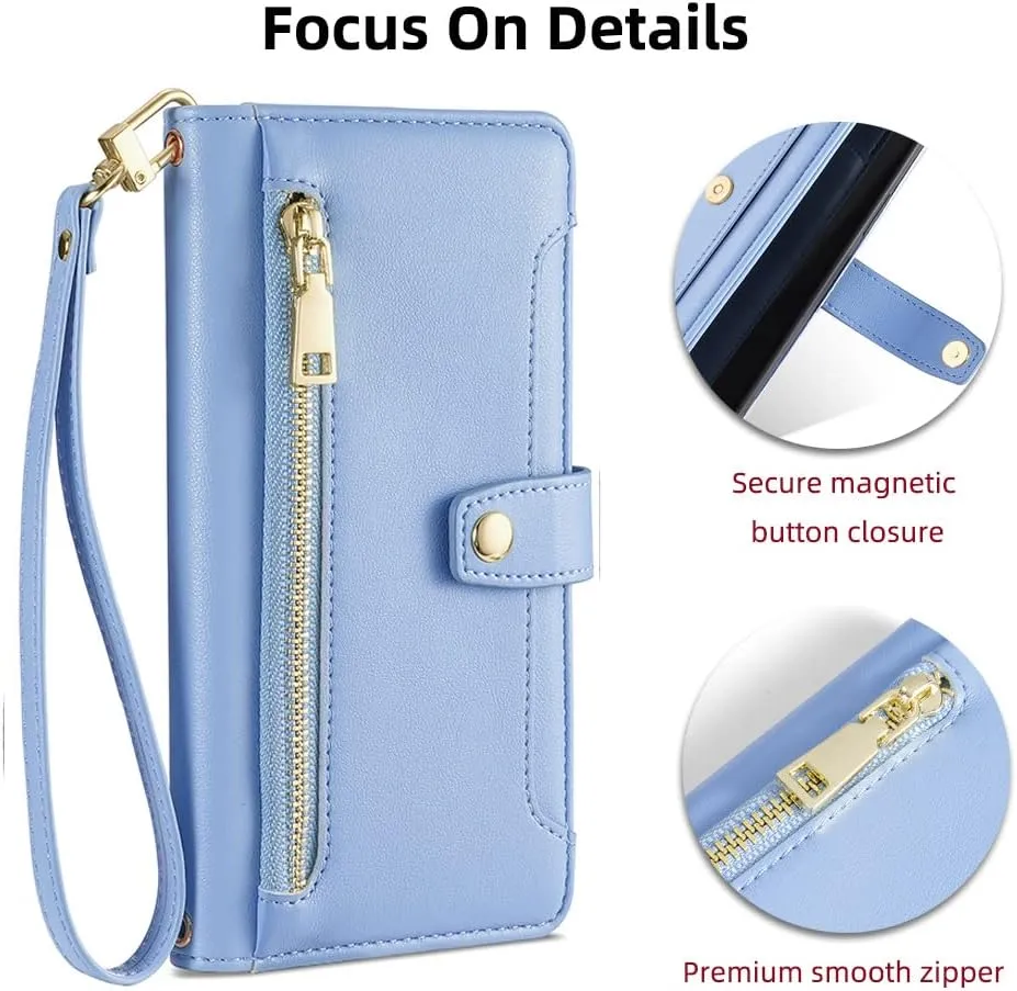 Suitable for iPhone 15, iPhone 15 Pro, Plus, Pro Max Phone Bags, Handbags, Popsockets,Women's Crossbody Bags, Clip (Blue, iPhone 15 Plus)