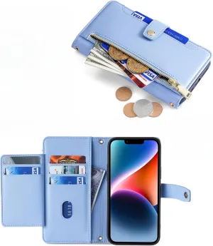 Suitable for iPhone 15, iPhone 15 Pro, Plus, Pro Max Phone Bags, Handbags, Popsockets,Women's Crossbody Bags, Clip (Blue, iPhone 15 Plus)