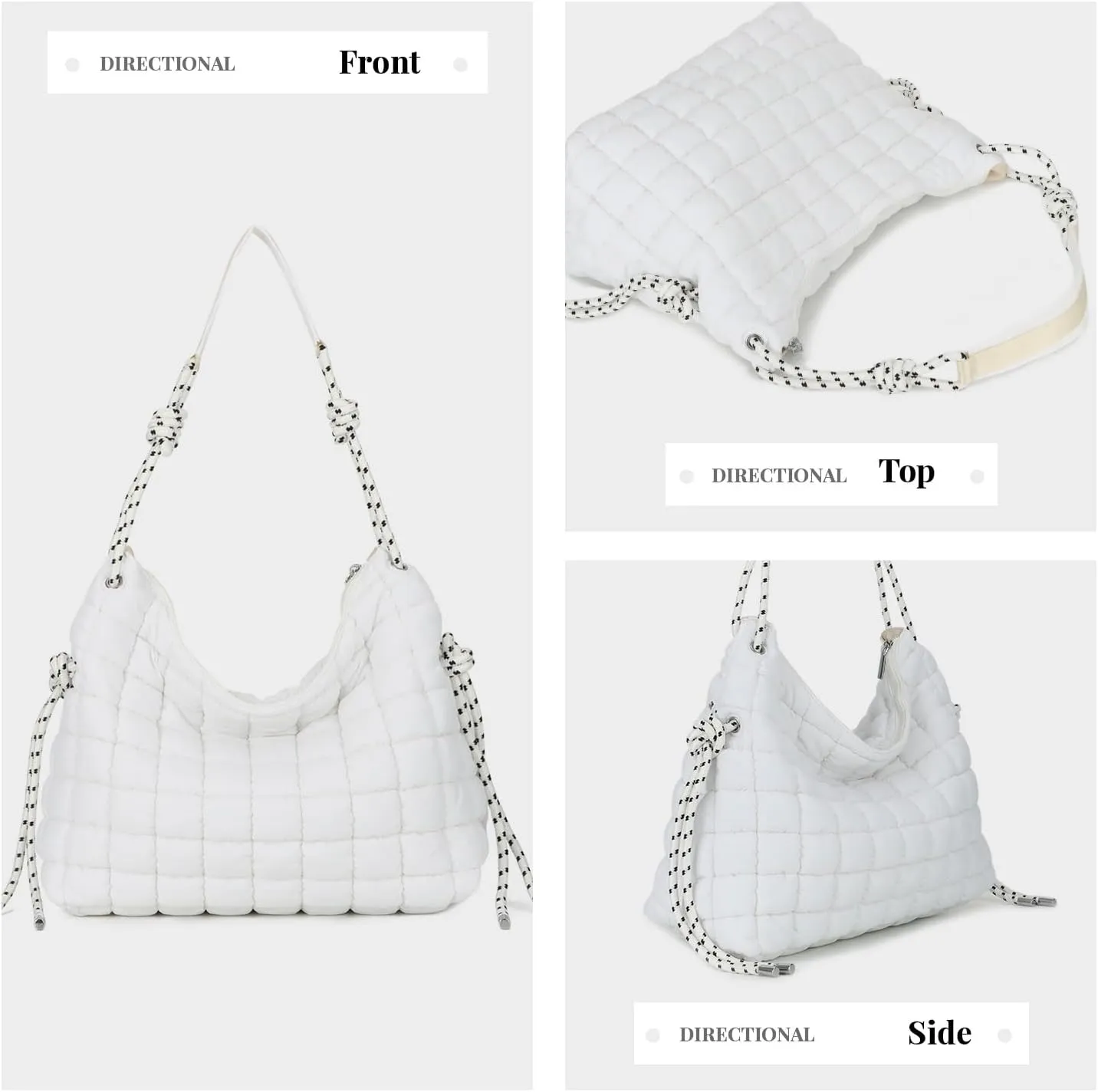 SUKUTU Puffer Tote Bag for Women Lightweight Quilted Crossbody Shoulder Bag Soft Puffy Large Purse