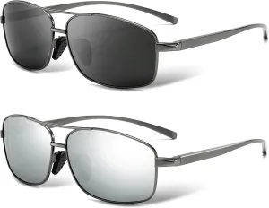SUNGAIT Ultra Lightweight Rectangular Polarized Sunglasses UV400 Protection