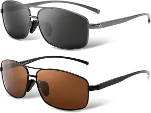 SUNGAIT Ultra Lightweight Rectangular Polarized Sunglasses UV400 Protection