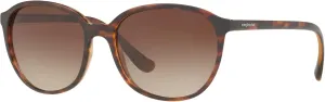 Sunglass Hut Collection Woman Sunglasses Striped Havana Frame, Gradient Brown Lenses, 55MM
