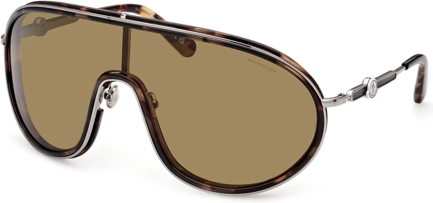 Sunglasses Moncler ML 0222 Vangarde 55N Olive Havana, Light Ruthenium/Lenses