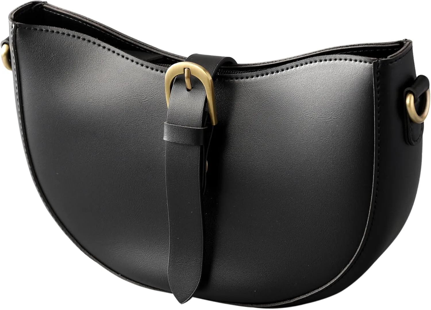 SUNLIGHT LEAVES Vintage Vegan Leather Shoulder Crescent Bag Women Retro Lunar Purse Hobo Satchel Under Arm Purse Lady Handbag