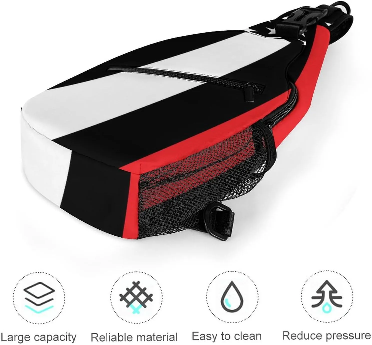 Supdreamc Men's Sling Backpack Packable Compact Crossbody Rucksack - American Thin Red Line Flag Pattern Multipurpose Anti-Theft Rucksack Camera Case With Adjustable Shoulder Strap