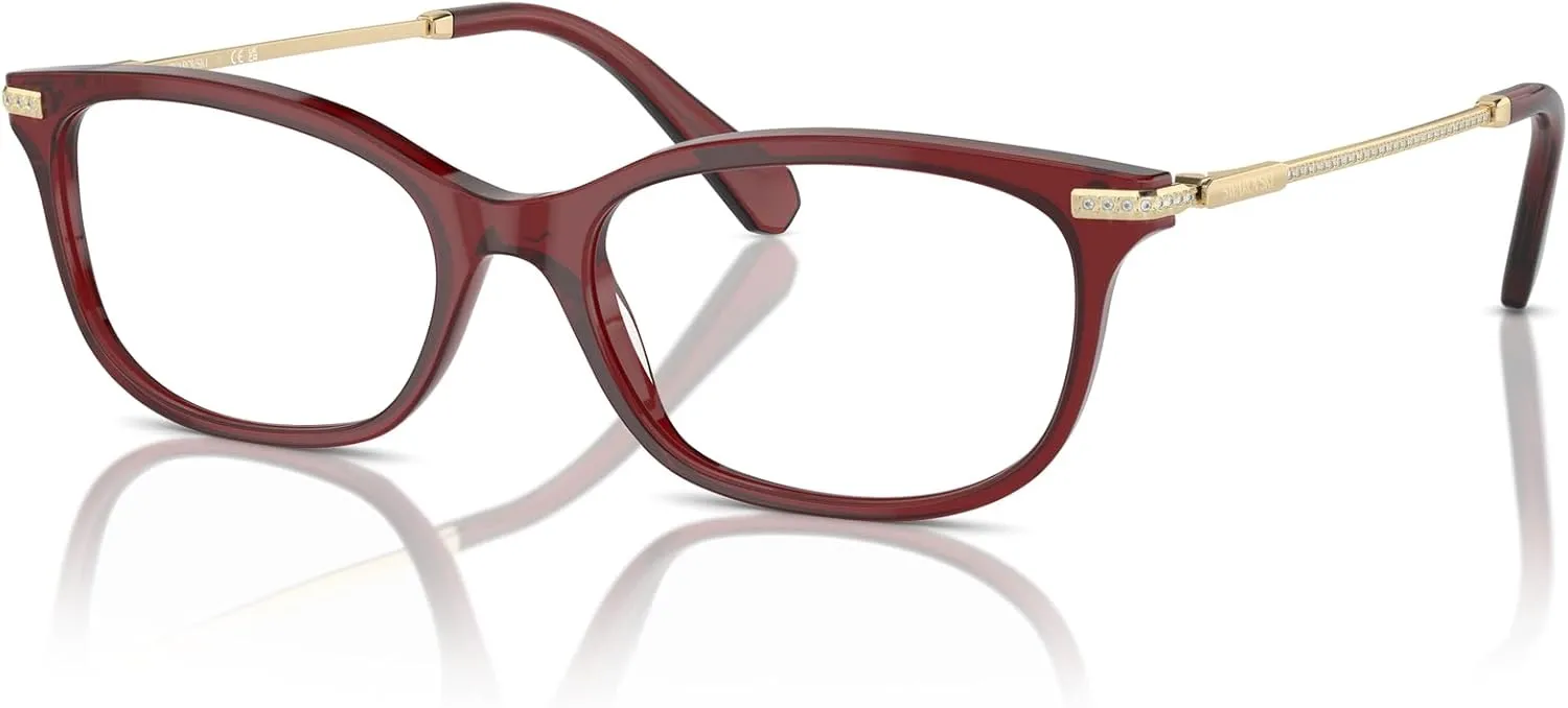 Swarovski Women's Sk2017f Low Bridge Fit Rectangular Prescription Eyewear Frames