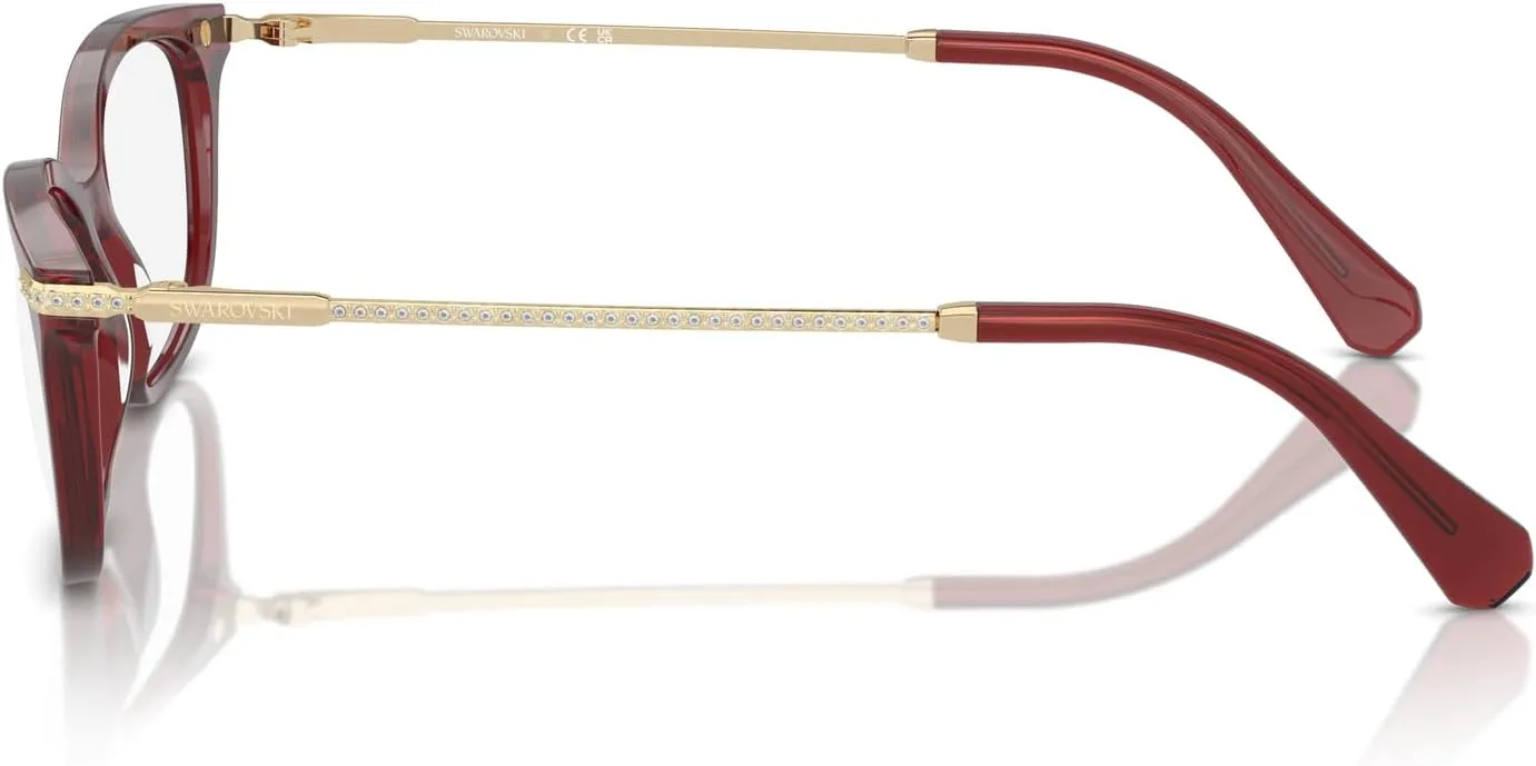 Swarovski Women's Sk2017f Low Bridge Fit Rectangular Prescription Eyewear Frames