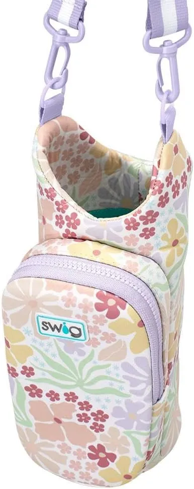 Swig Life Water Bottle Sling Bag, Water Bottle Holder with Adjustable Strap, Carrier Bag with Zippered Phone Pocket, Holds 36oz (Fresh Cut)