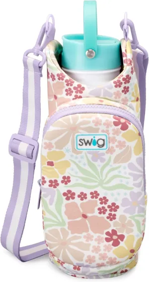 Swig Life Water Bottle Sling Bag, Water Bottle Holder with Adjustable Strap, Carrier Bag with Zippered Phone Pocket, Holds 36oz (Fresh Cut)