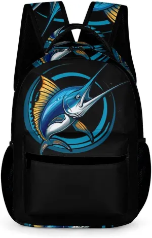 Swordfish Sport Fishing Marlin Sailfish Billfish Laptop Backpack Lightweight Travel Daypack Work Bag for School Office