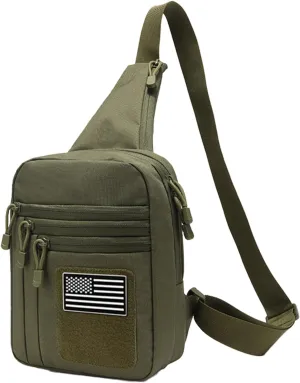 Tactical Sling Bag Concealed Carry Bag for Men, Small Tactical Crossbody Bags with CCW Holder EDC Military Shoulder Bags for Men - Green