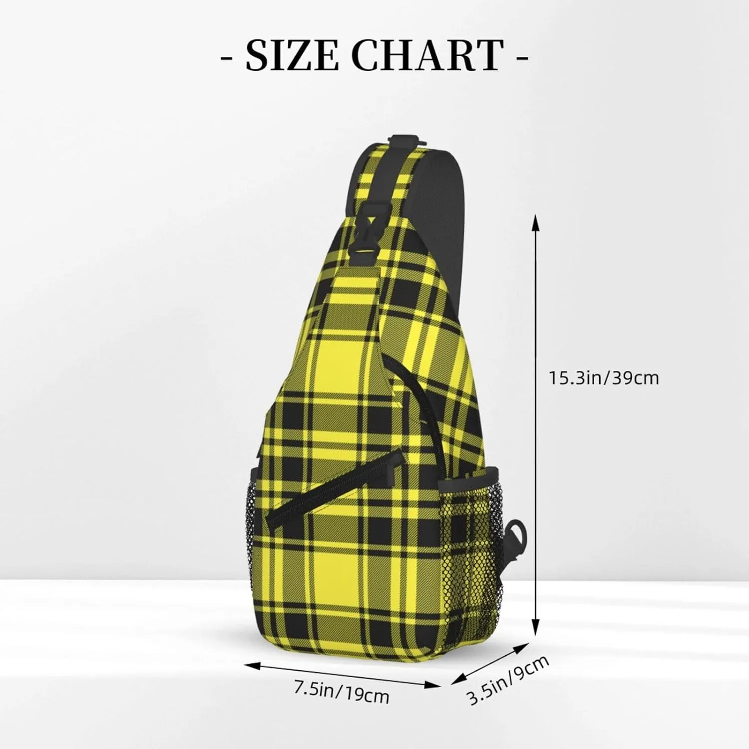 Tartan Plaid Scottish Green Cage Sling Bag Adjustable Crossbody Bag Casual Chest Bags Travel Shoulder Backpack