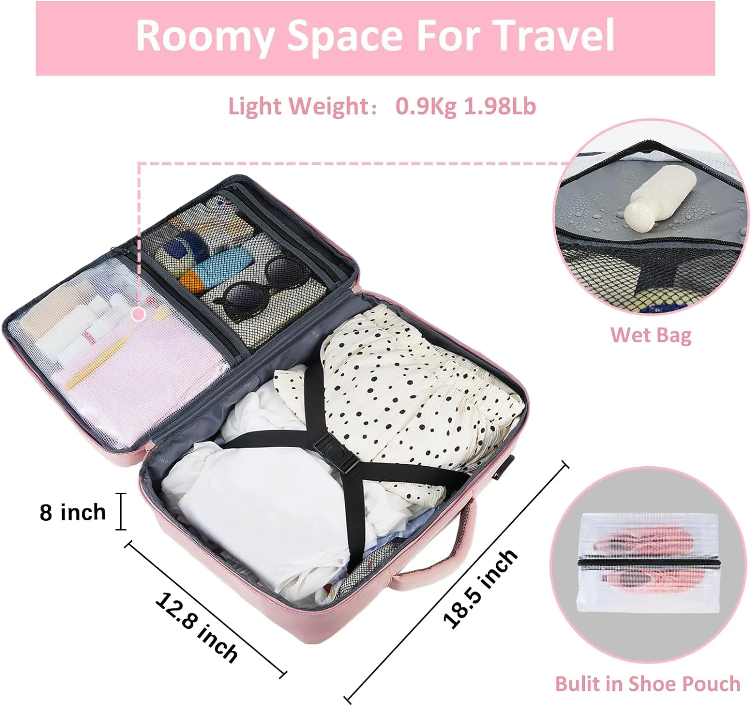 Taygeer Laptop Backpack for Women, Large Travel Backpack with 17.3 inch Laptop Compartment, TSA Friendly 40l Carry On Mochila, Daypack Business Computer Bag for Office Work Travel Essentials, Pink