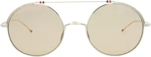 TBS910-49-02 Sunglasses Silver -White Gold w/Light Brown - AR 49mm