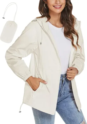 TCOT Womens Rain Jackets Waterproof Windbreaker Jackets lightweight Portable Rain Coat