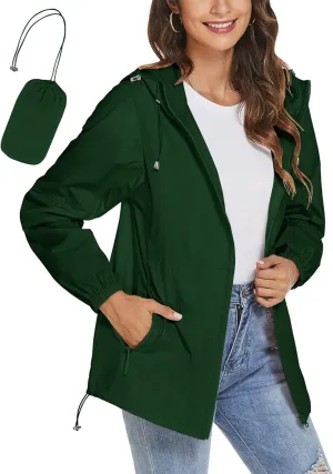 TCOT Womens Rain Jackets Waterproof Windbreaker Jackets lightweight Portable Rain Coat