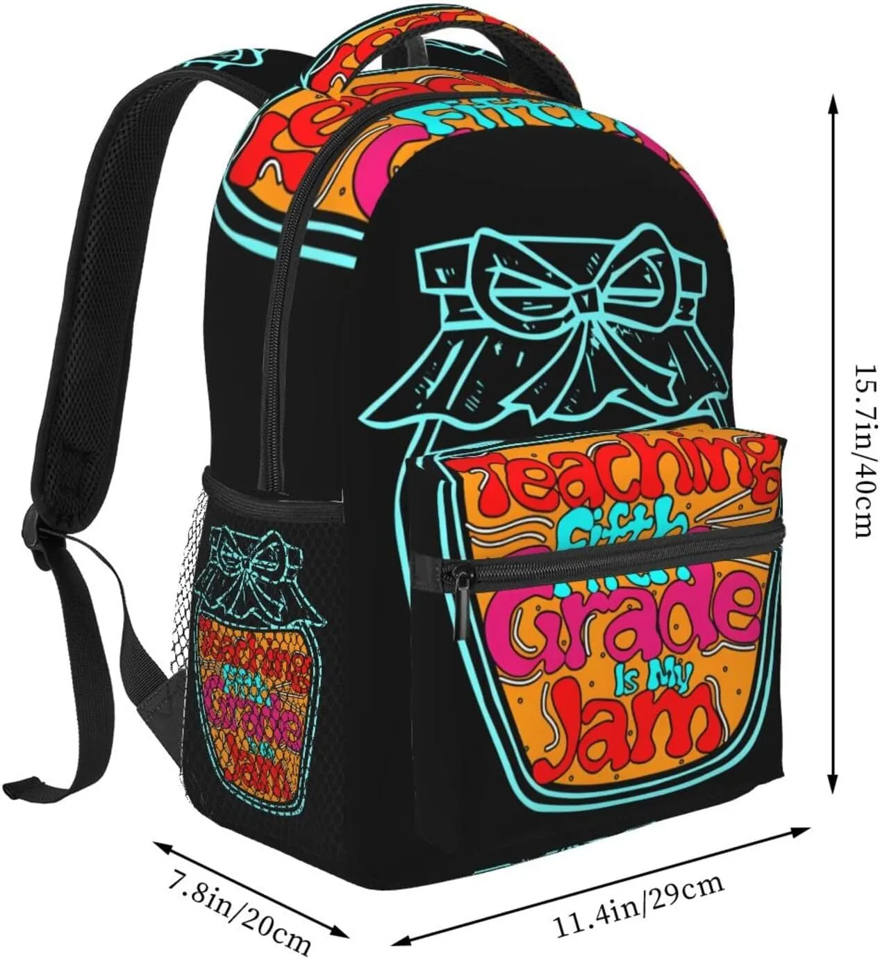 Teaching Fifth Grade ls My Jam Backpack Casual Laptop Backpack Lightweight Double Shoulder Bag Travel Daypack For Women Men
