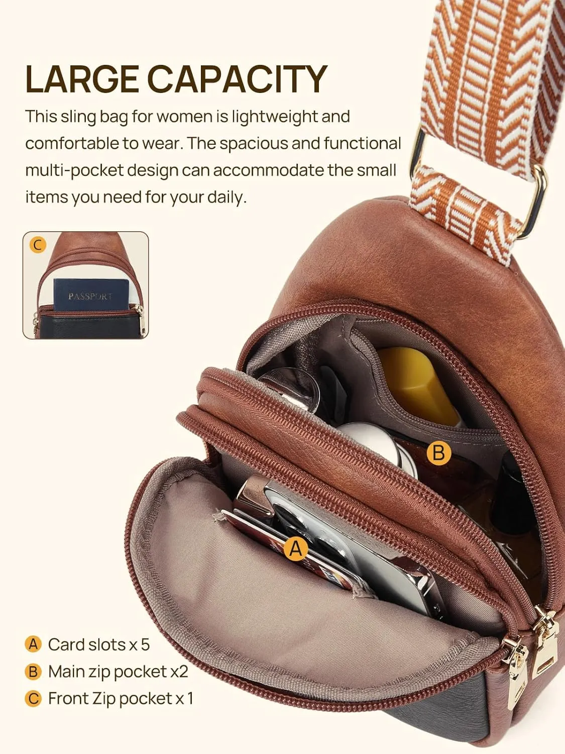 Telena Crossbody Bags for Women Cross Body Sling Bag with Adjustable Shoulder Strap