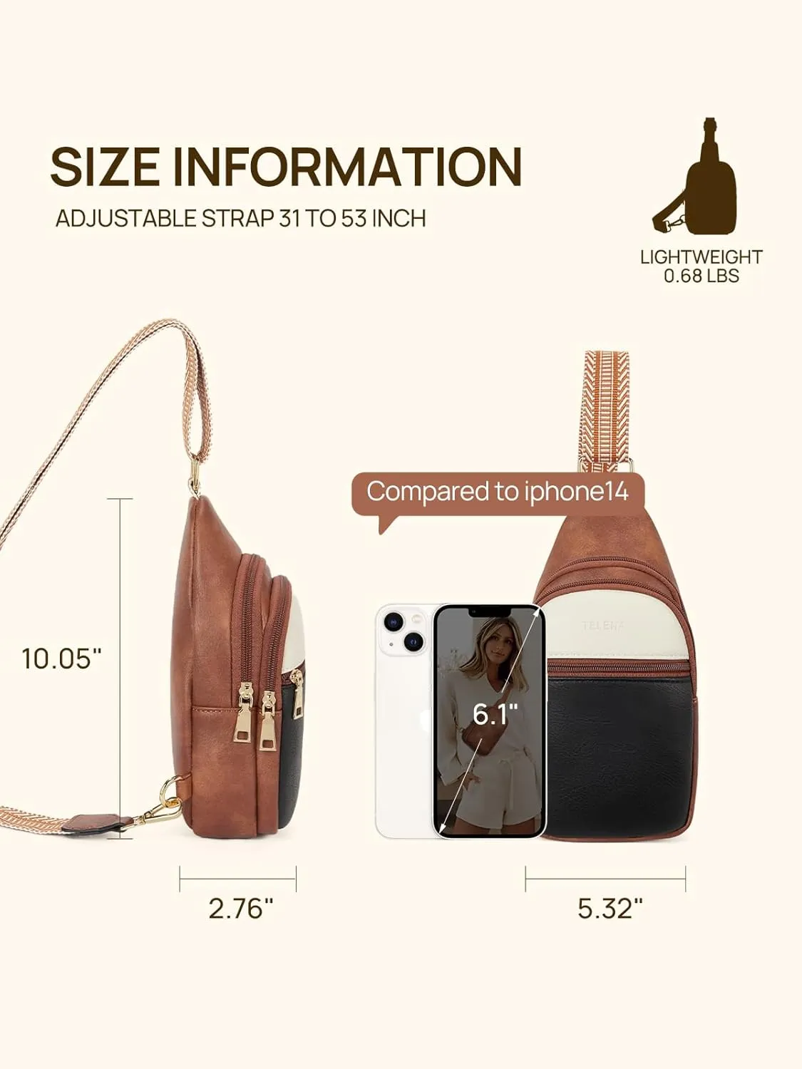 Telena Crossbody Bags for Women Cross Body Sling Bag with Adjustable Shoulder Strap