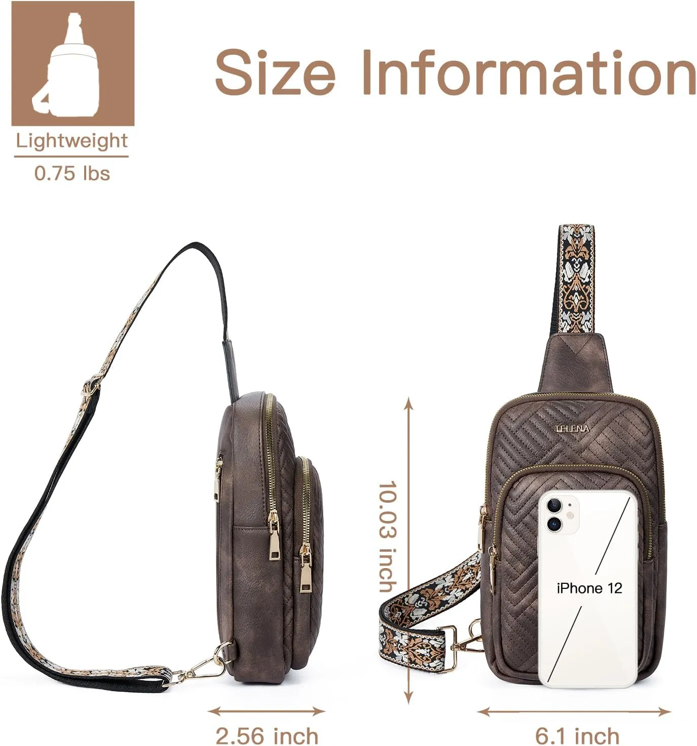 Telena Large Sling Bag Crossbody Bags for Women Fanny Packs Cross Body with Adjustable Strap