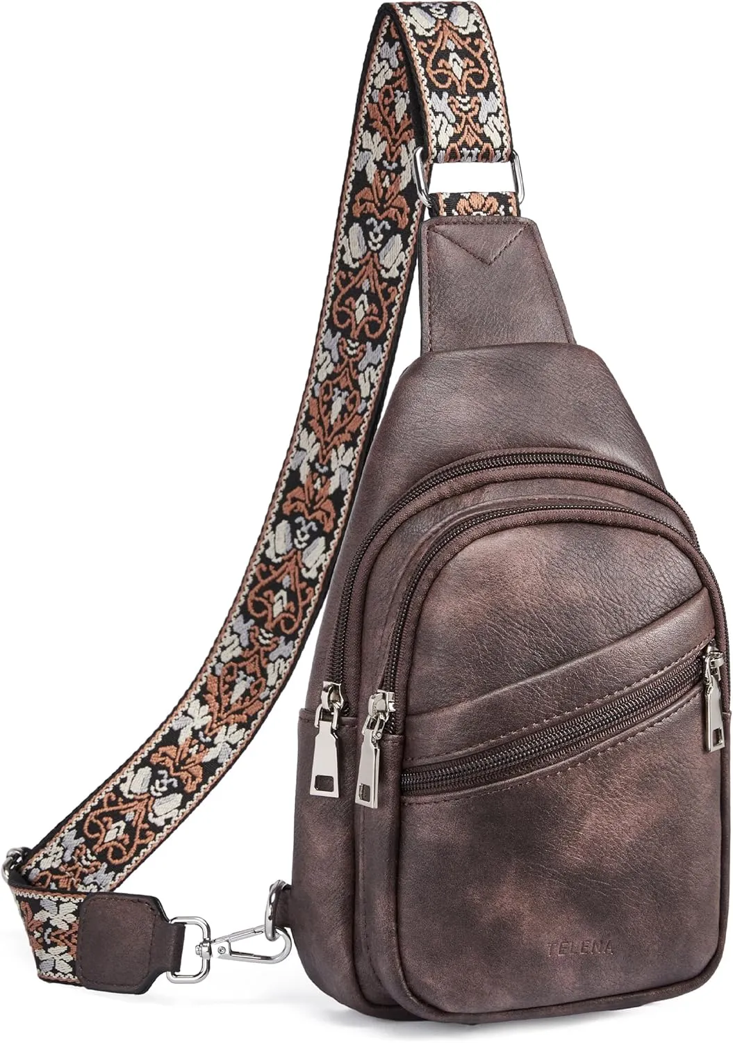 Telena Sling Bag for Women Crossbody Bags Purse for Women Vegan Leather Fanny Pack with Adjustable Strap