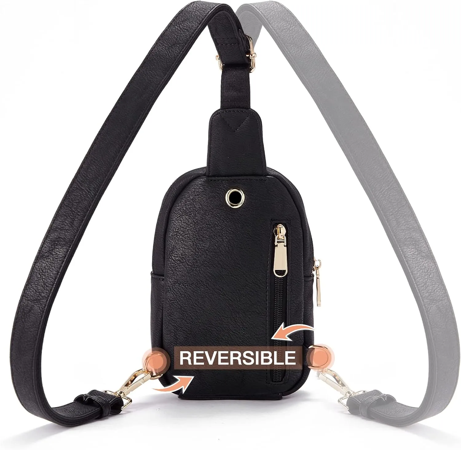 Telena Small Sling Bag for Women Leather Crossbody Fanny Packs Chest Bag for Women