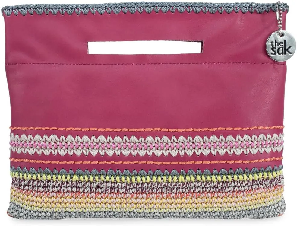The Sak Linden 3-in-1 Convertible Crossbody Bag in Leather, Adjustable & Removable Straps, Azalea Seminyak