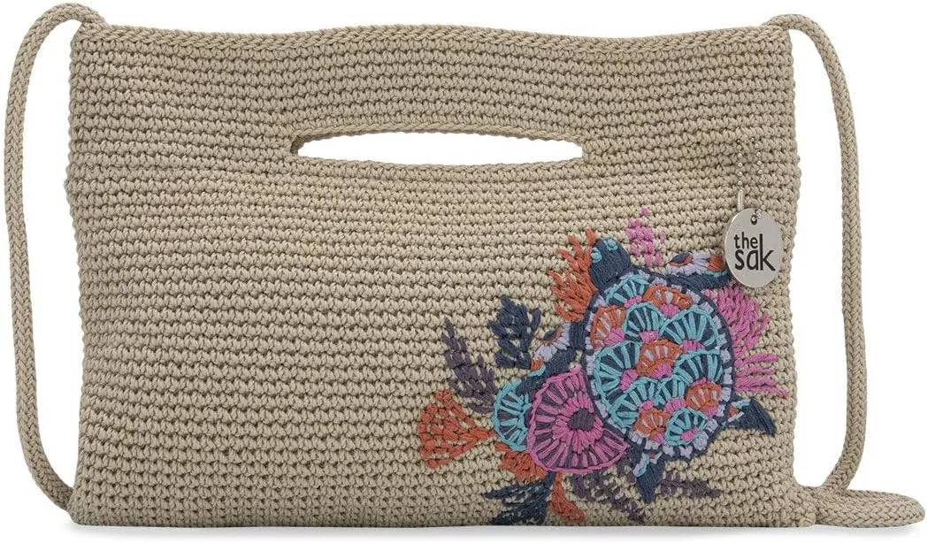 The Sak Linden Convertible Crossbody Bag in Crochet, Adjustable Multi Use Strap