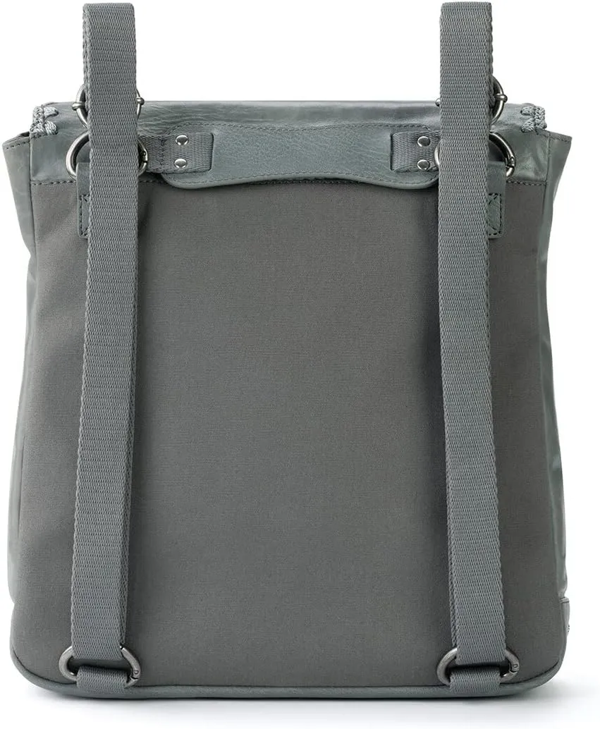 the sak womens Ventura Leather Convertible Backpack, Dusty Blue Crochet, One Size US
