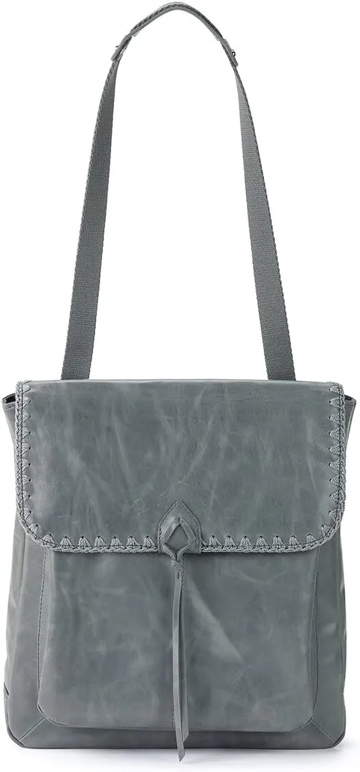 the sak womens Ventura Leather Convertible Backpack, Dusty Blue Crochet, One Size US