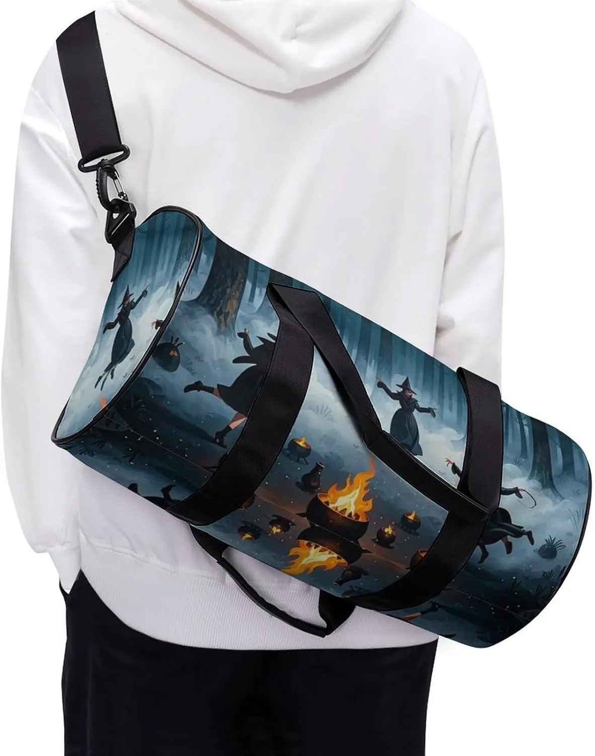 The Witch of The Forest Gym Bag Small Travel Duffle Bag with Compartment Carry On Weekender Bag for Women Men
