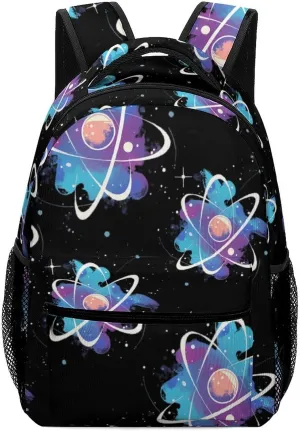 Tie Dye Atomic Science Physics Cute Backpack Casual Funny Printing Basic Shoulder Bag for Men Women Travel Picnic