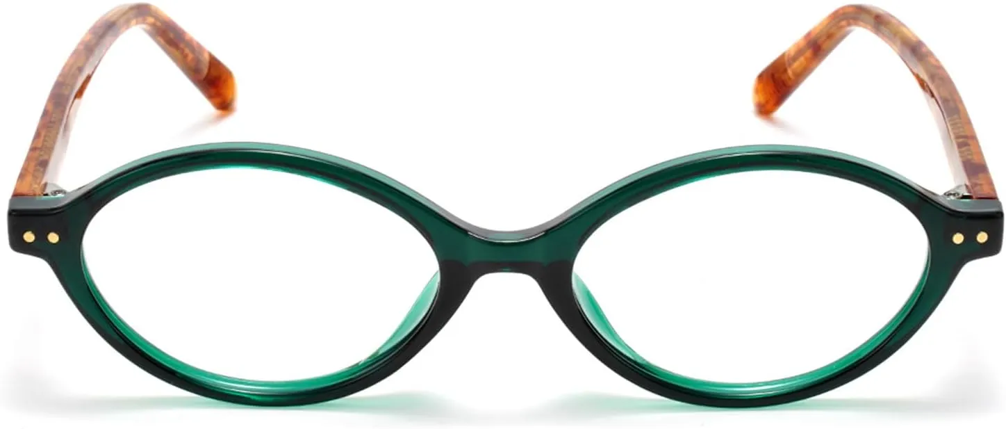 TIJN Olisa Blue Light Blocking Glasses for Women Men,Oval Glasses Frame Bluelight Glasses for Gaming/Computer/Screen