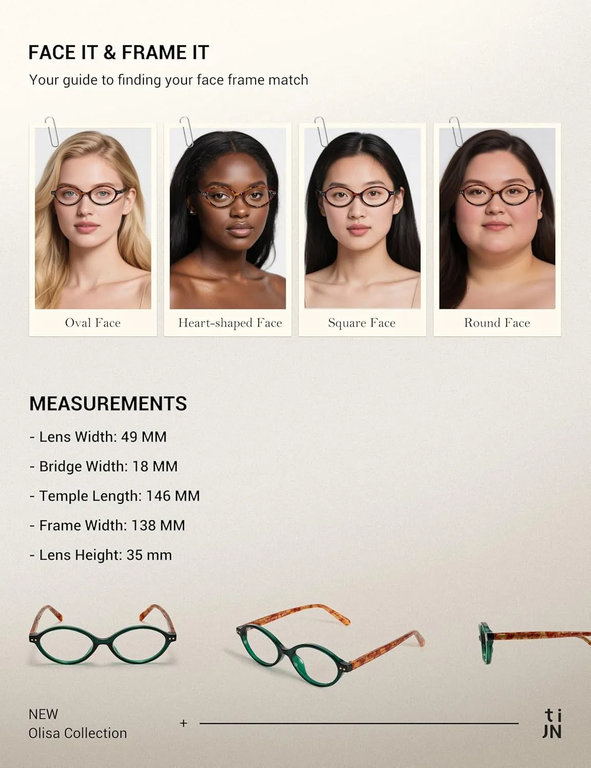 TIJN Olisa Blue Light Blocking Glasses for Women Men,Oval Glasses Frame Bluelight Glasses for Gaming/Computer/Screen